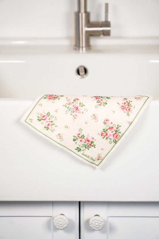 Torchon Lisa fleurs 17x20 cm Isabelle Rose
