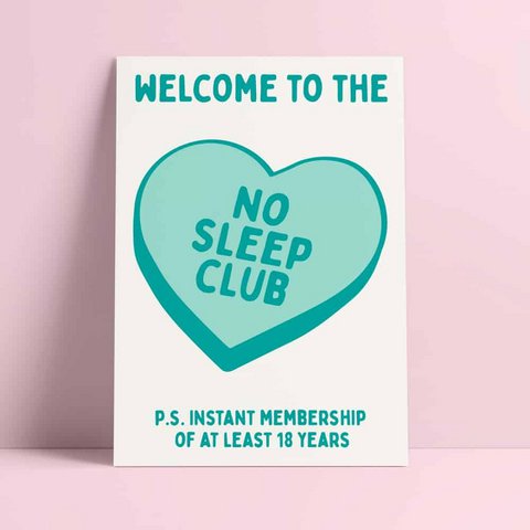 Riso print No sleep club mint