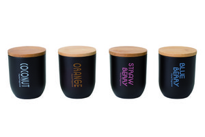 Home Fragrance, with wooden lid, 4 assorted