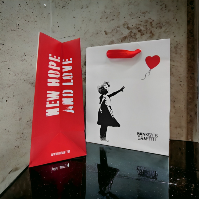 Banksy Cadeautasje (Medium) - Meisje met rode ballon