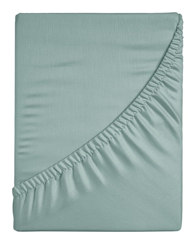 100% Cotton Satin Fitted Sheet Mineral Mint