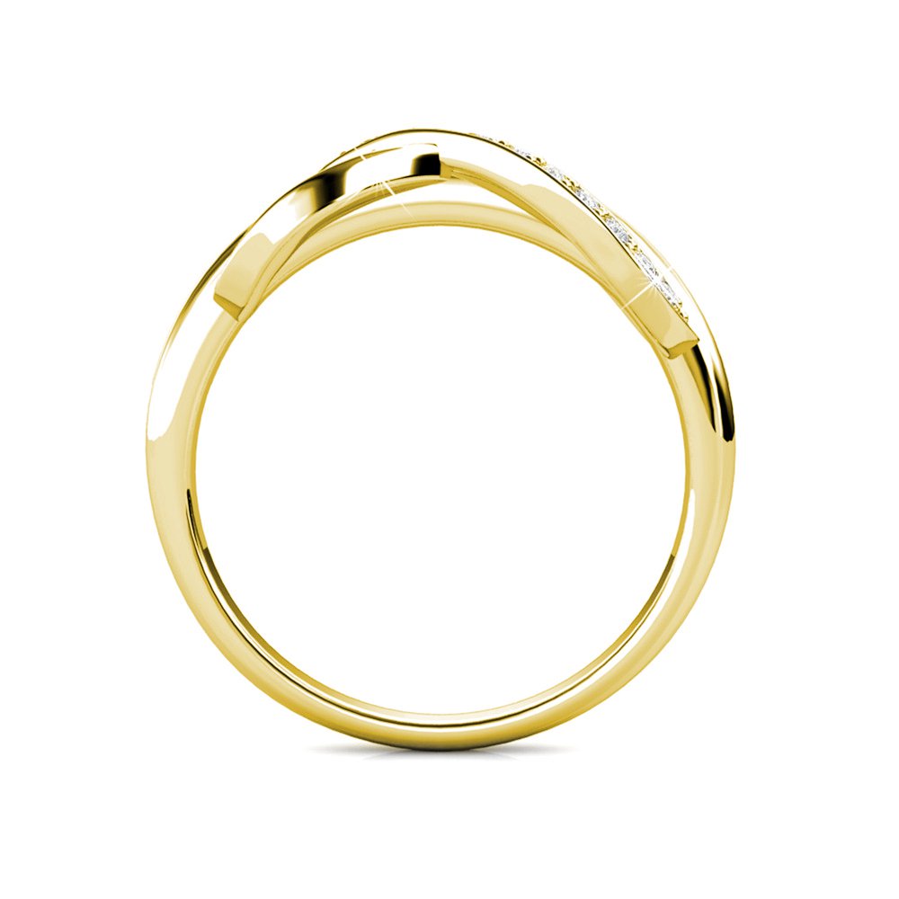 Trist-ring - goud en kristal