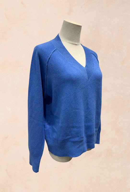 Jersey punto canalé manga larga cuello pico - Viscosa - 1336