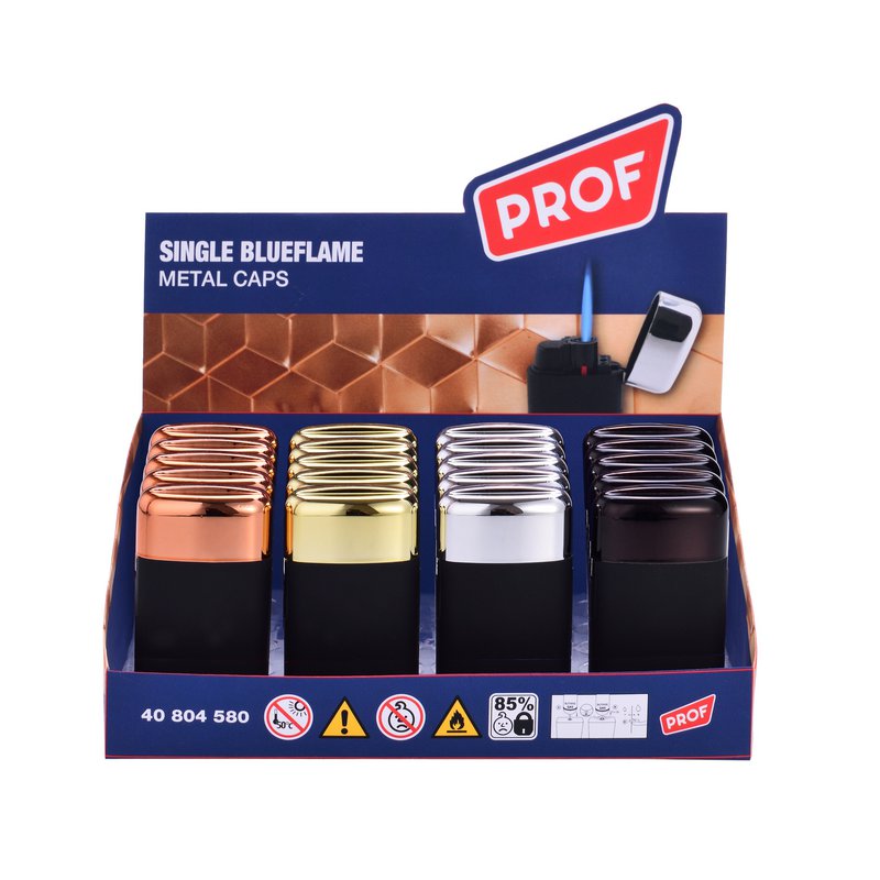 display of 20 Capsule lighters METAL CAP