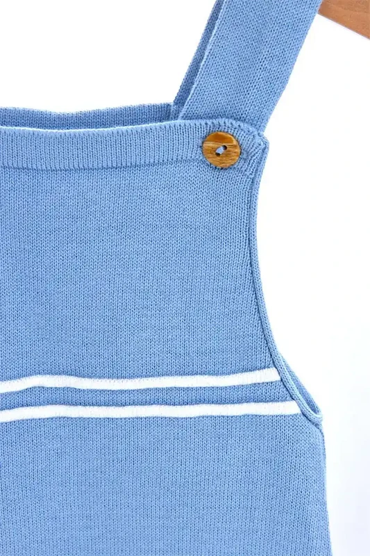 Baby strik bukser med beanie, striber