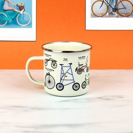 Gift Republic Mok Emaille - Tasse en émail - Vélos