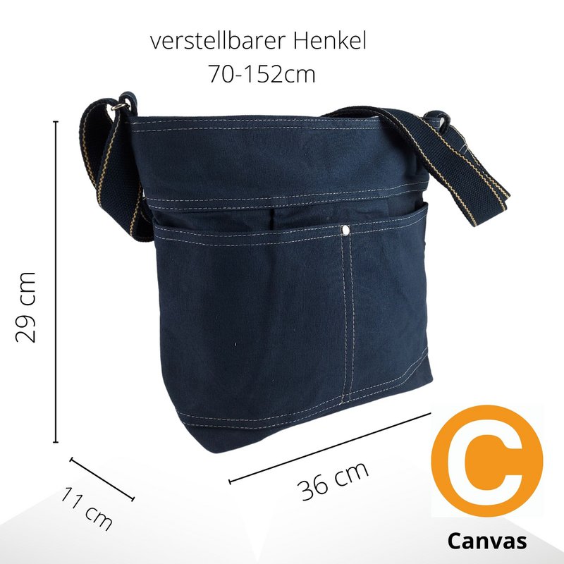 Domelo gewaxte canvas schoudertas voor dames. Waterafstotende hobo-tas. Veganistische buideltas. Dames/meisjes schoudertas met verstelbaar hengsel. Lichtgewicht grote stoffen tas met ritssluiting.