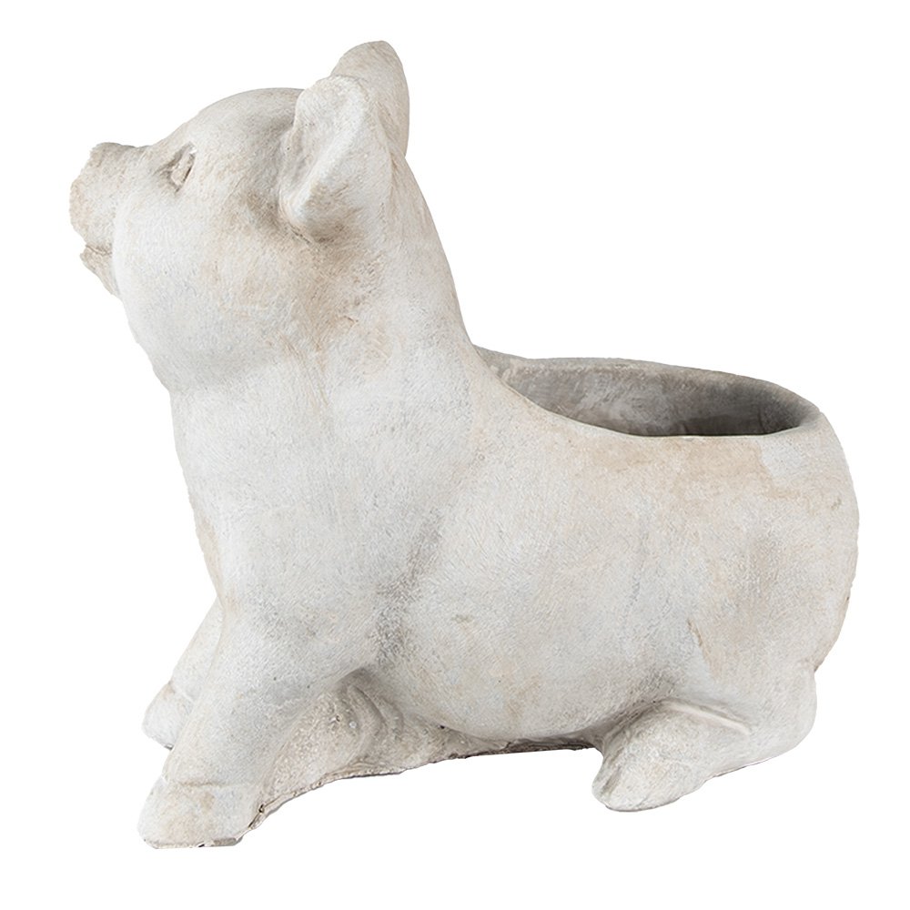 Flowerpot Pig 24x13x20 cm Gray Stone Flowerpot Indoor