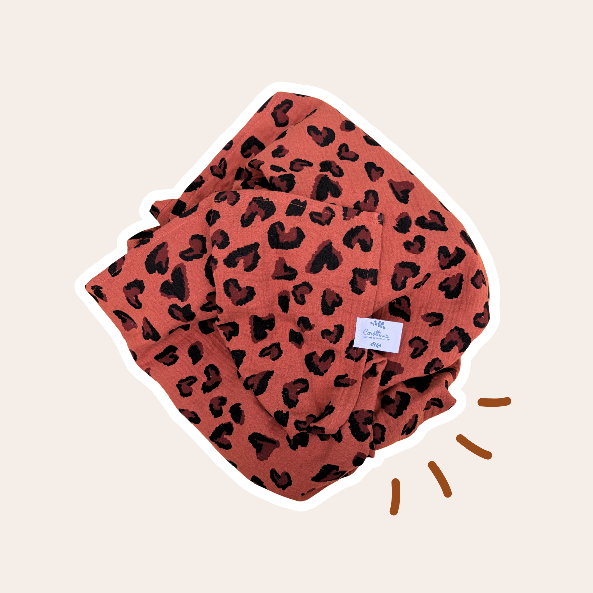 Maxi diaper in animal cotton gauze
