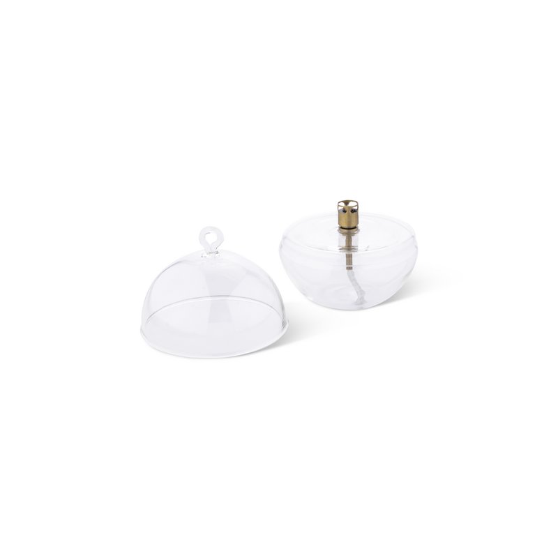 Olielamp Round cover clear brass M