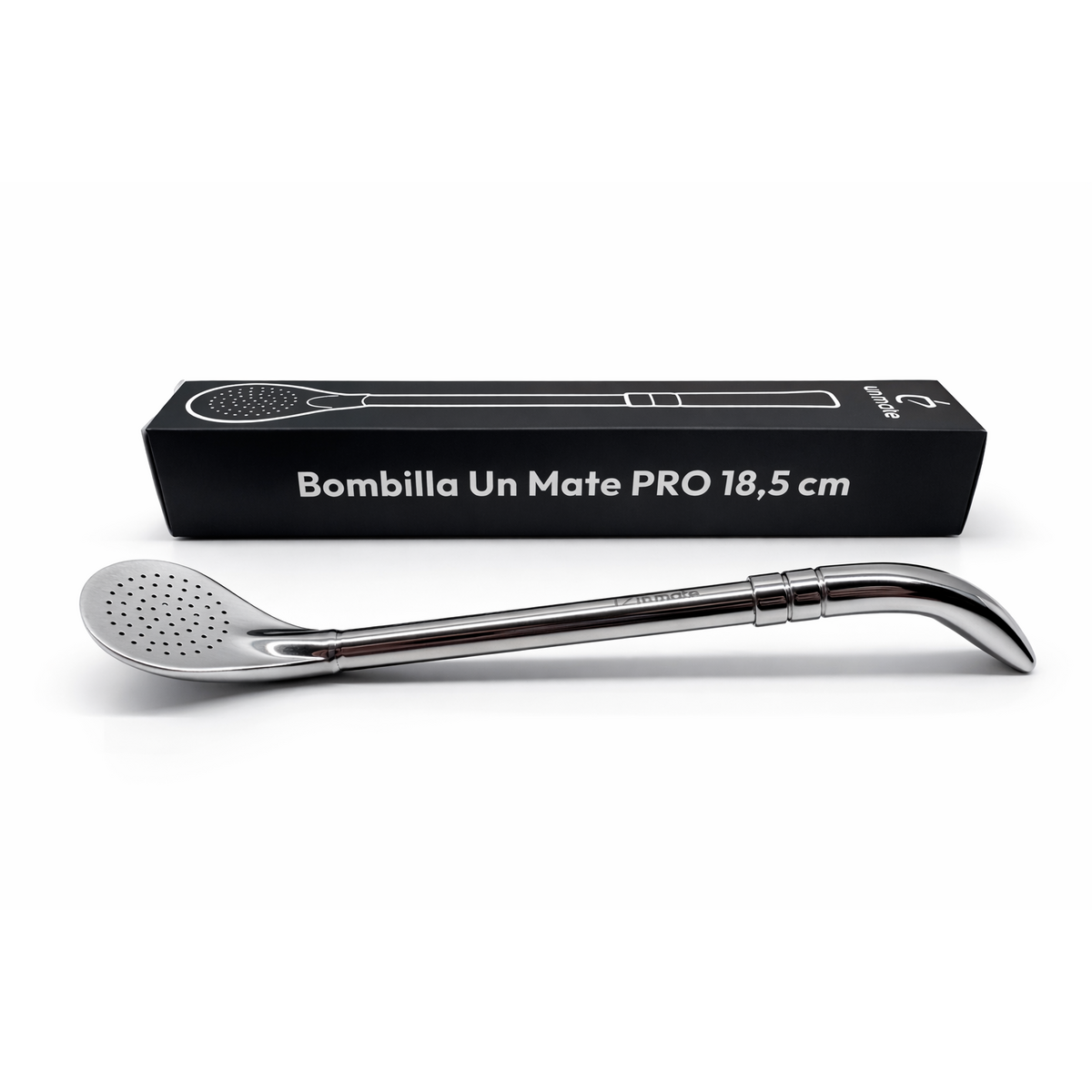 Bombilla Un Mate Pro 18,5 cm – Premium-Filterstrohhalm aus INOX-Stahl zum Trinken von Yerba Mate-Tee