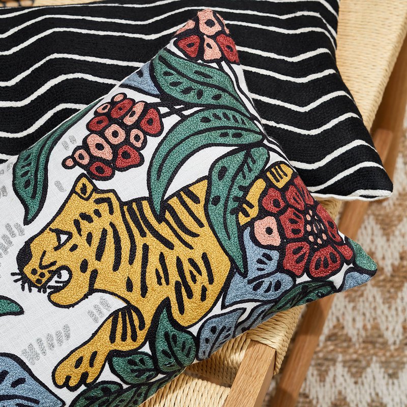 Ivory TIGRIS cushion cover