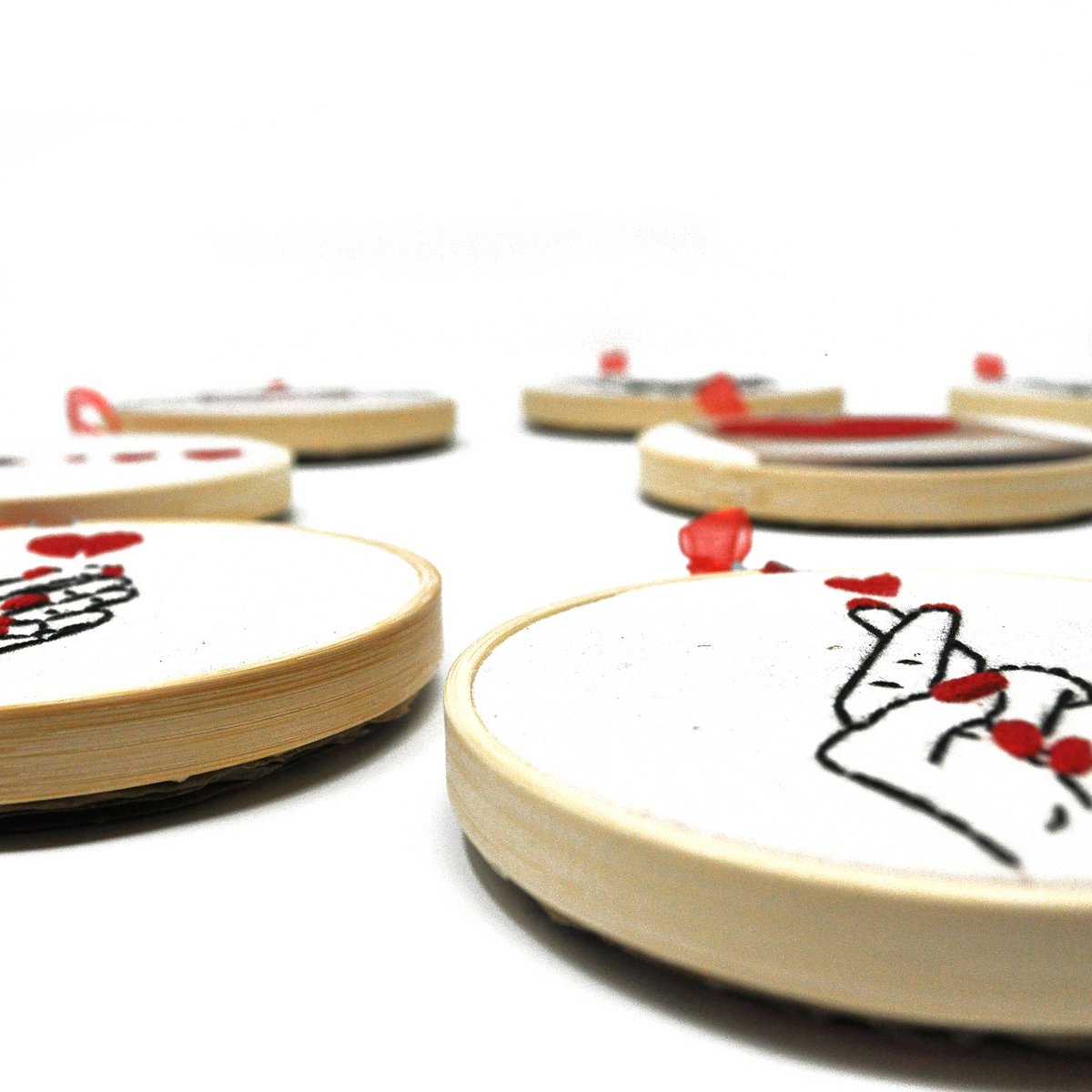 Love Mini Broderie Bundle – Ensemble d’art mural fait à la main (10 pièces)