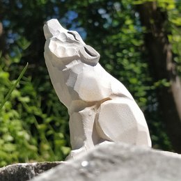Wudimals® Wooden Arctic Wolf Animal Toy