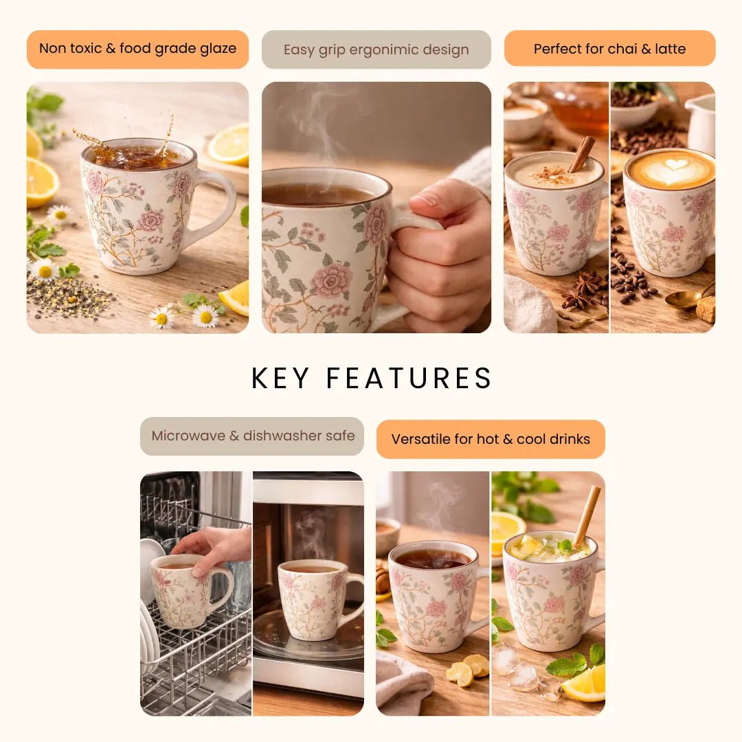 Coffee Mug | Handcrafted Peony Handmade | Stoneware