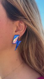 Boucles d'Oreilles Puces Miroirs Maxi Eclairs