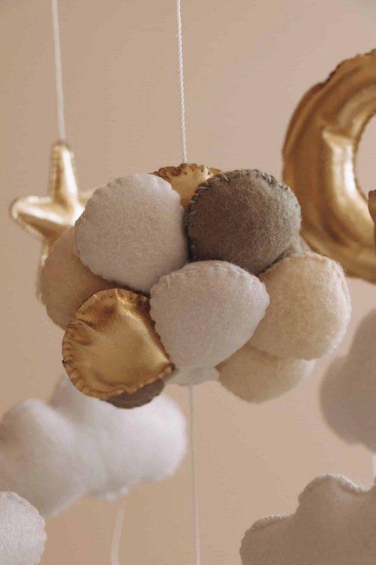 Handgemaakte Walvisballonnen Muziekmobiel - Boxmobiel - Baby mobile - mobile wickeltisch