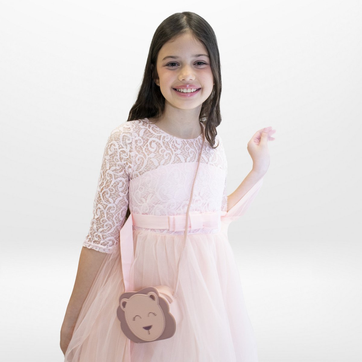 Children's shoulder bag - Meera the little lion Pink