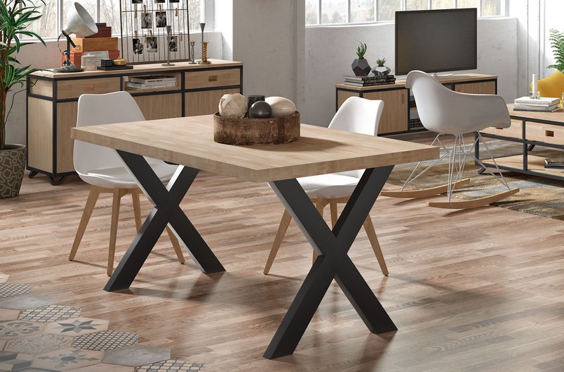 TAVOLO DA PRANZO FISSO X-LOFT 160 ROVERE / NERO. OK1200 (8472)