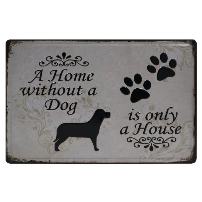 Hond Retro Wandbord 20x30