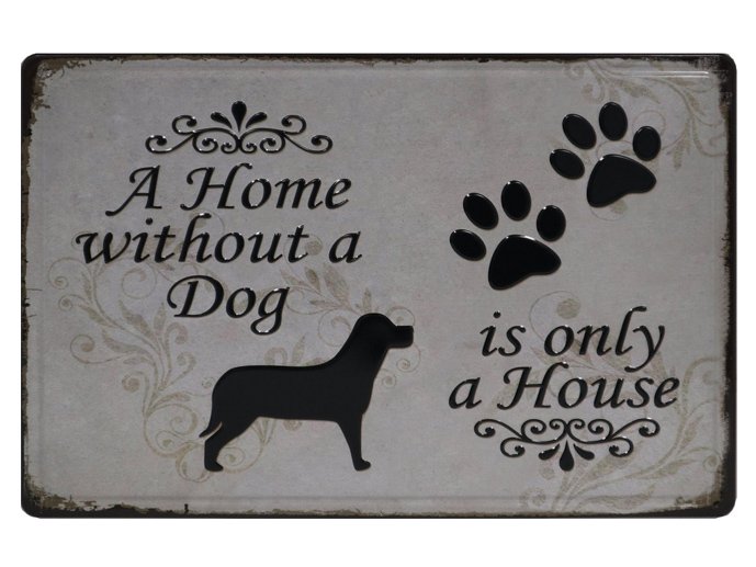 Hond Retro Wandbord 20x30