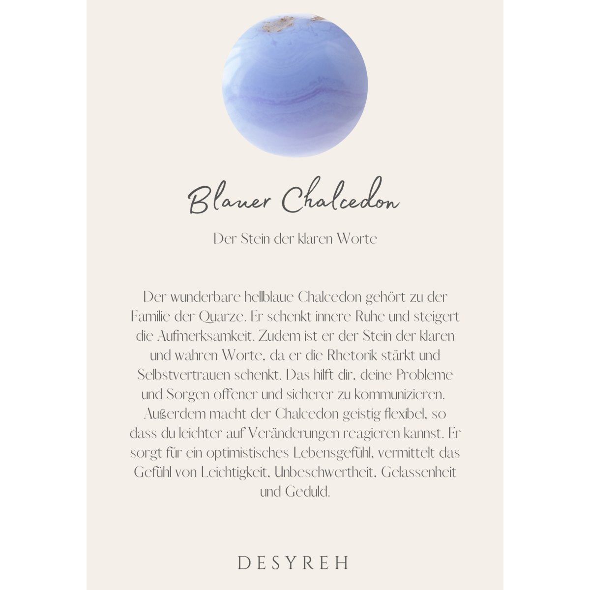 Bonbons aux gemmes | Collier Calcédoine Bleue