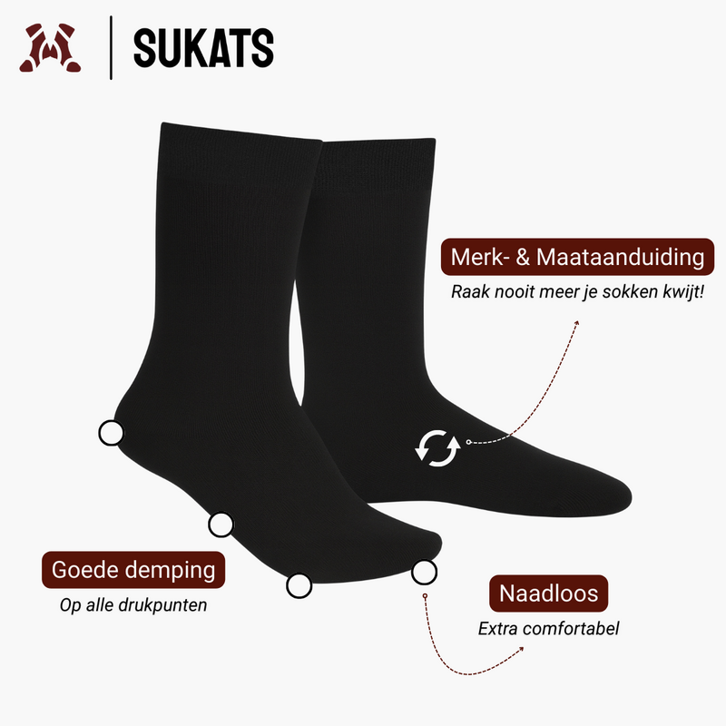 Sukats® Thermosokken | 3 of 6 Paar | Werksokken | Huissokken | Naadloos