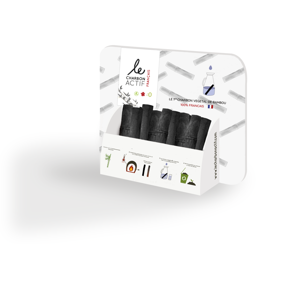 100% French water filter bamboo charcoal