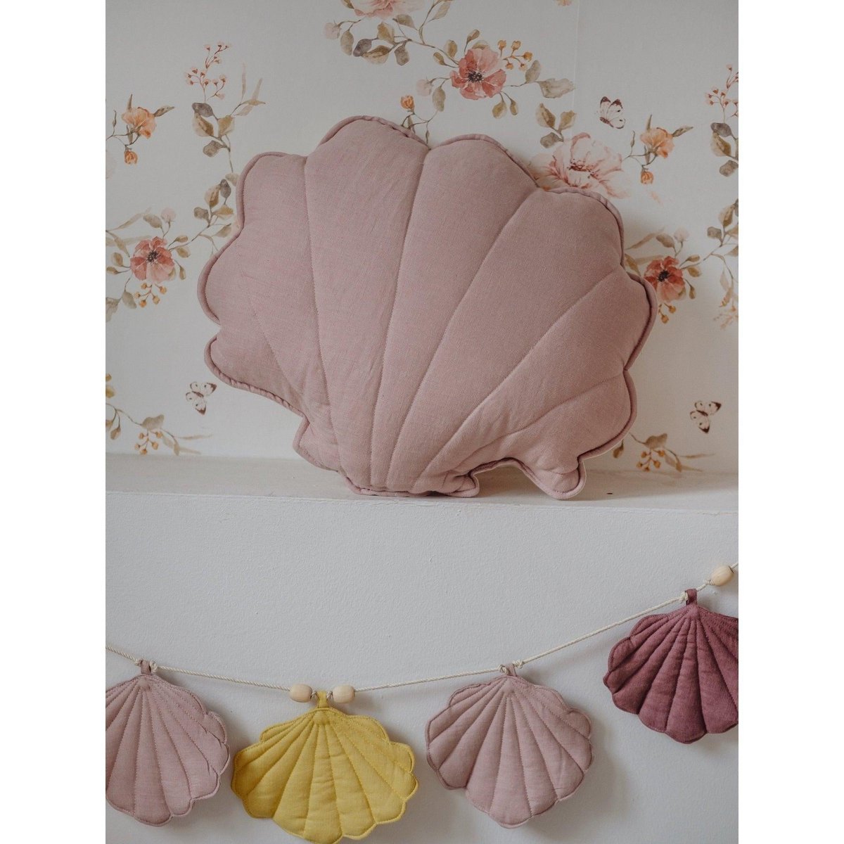 Oreiller en coquille de lin « Rose poudré »