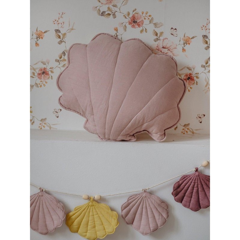 Oreiller en coquille de lin « Rose poudré »