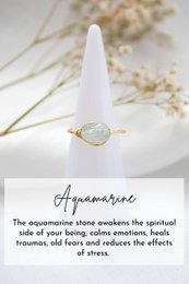 24K naturlige krystaller Hand Wired Solitaire Ring