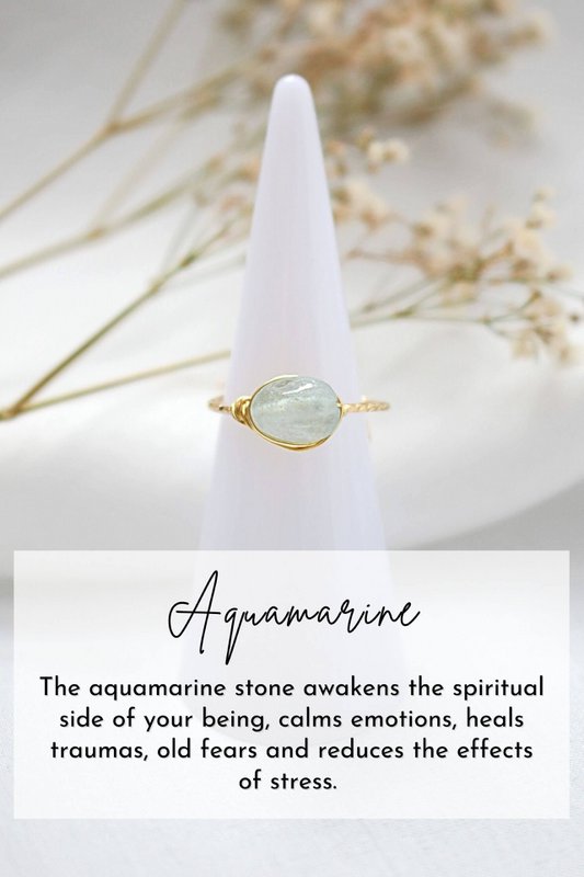 24K naturlige krystaller Hand Wired Solitaire Ring