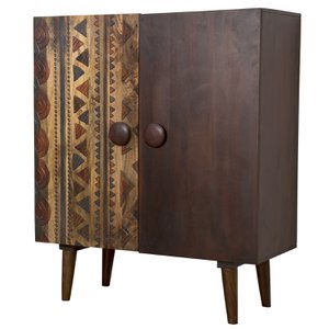CABINET WITH 2 WOODEN DOORS HANDLE +99158 _100X45X120CM LL47383