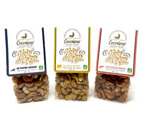 Roasted cashew nut pack 3 flavors. x32 bags. (Aperitif, salty)