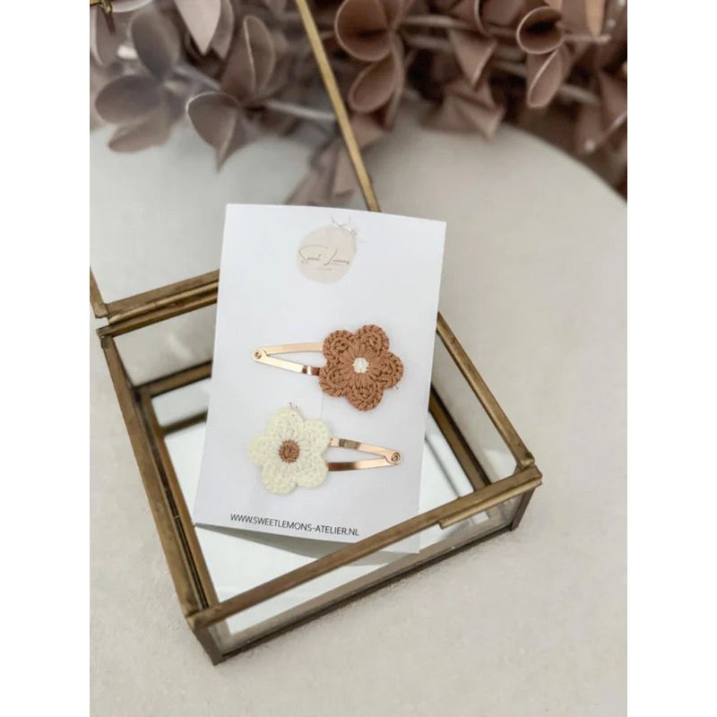 Set de Pasadores para el Cabello - Flores de Punto