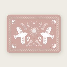 Postkarte (A6) Vögel Folklore Pink