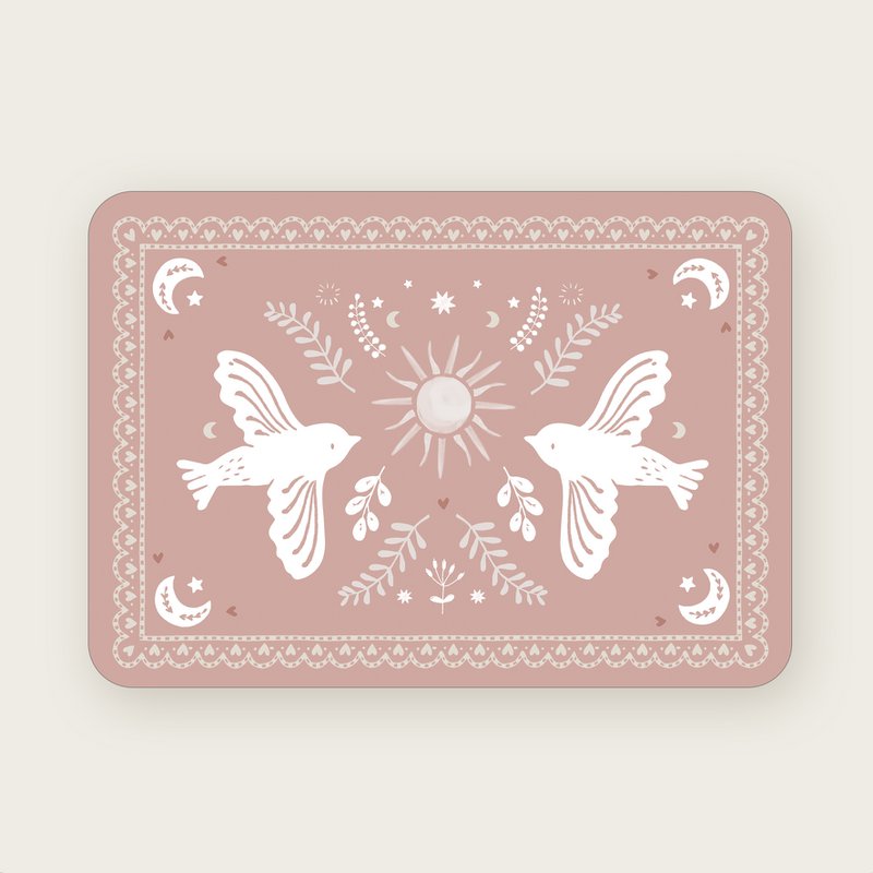 Postcard (A6) Birds Folklore Pink