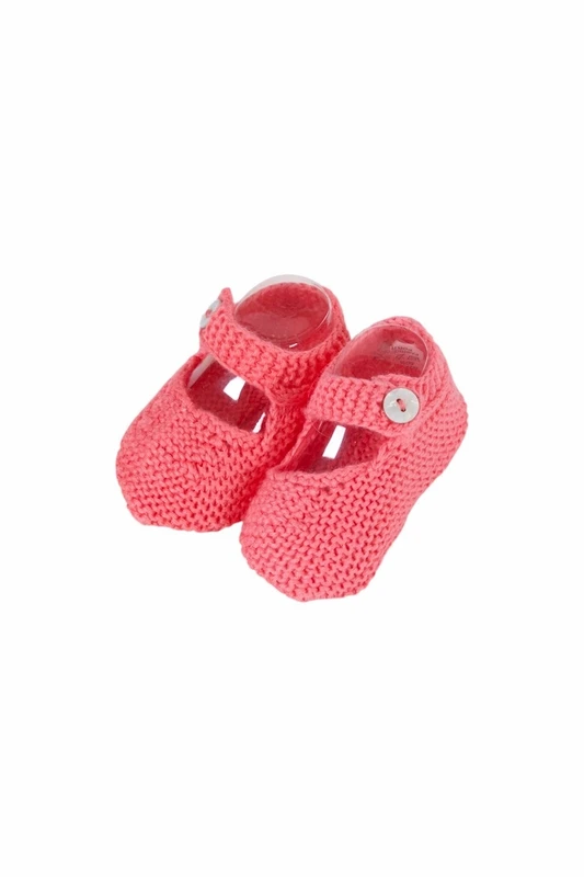 Zapatitos de Punto para Bebé con Tira y Botón