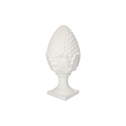 White ceramic pine cone Made in Italy h 50 x Ø 25 cm