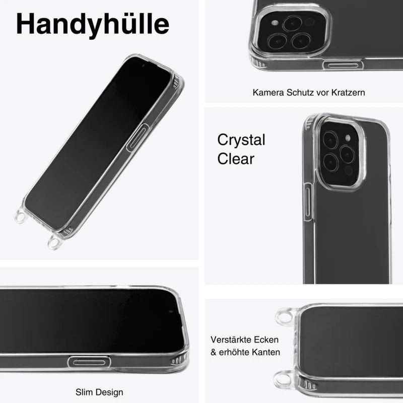Crystal Clear case with cord Noa Pro Silver or Gold