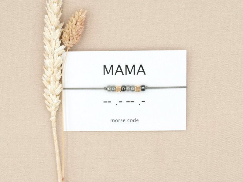 Morse code armband Mama (zilver,rosé goud,goud)