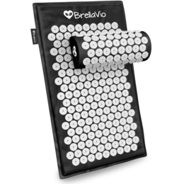 A black and white yoga mat with a textured surface, suitable for yoga and other floor exercises.