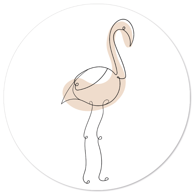 Wall circle kids flamingo