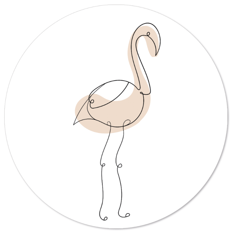 Wall circle kids flamingo