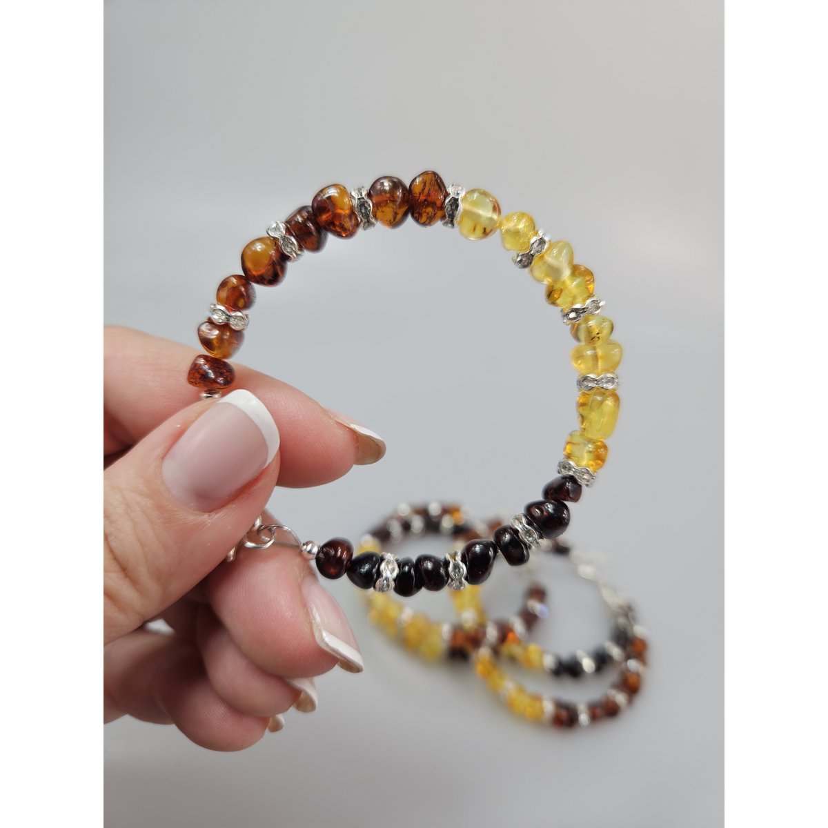 Bracciale con pietra preziosa d'ambra, regalo souvenir, bracciale portafortuna