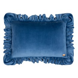 Soft Velvet Pillow with Frill “Sapphire”