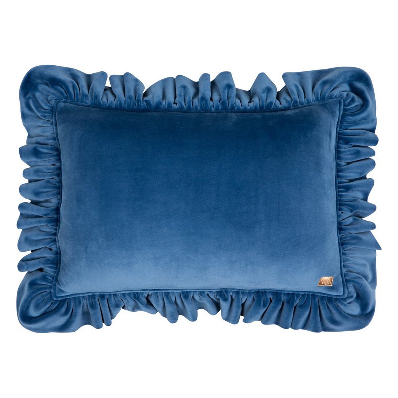 Soft Velvet Pillow with Frill “Sapphire”