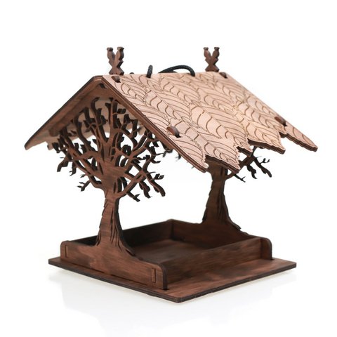 Bird Feeder, Wooden Hanging Bird Feeder