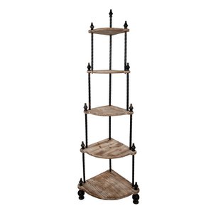 Regal Braun, Holz und Metall 45x45x184 cm