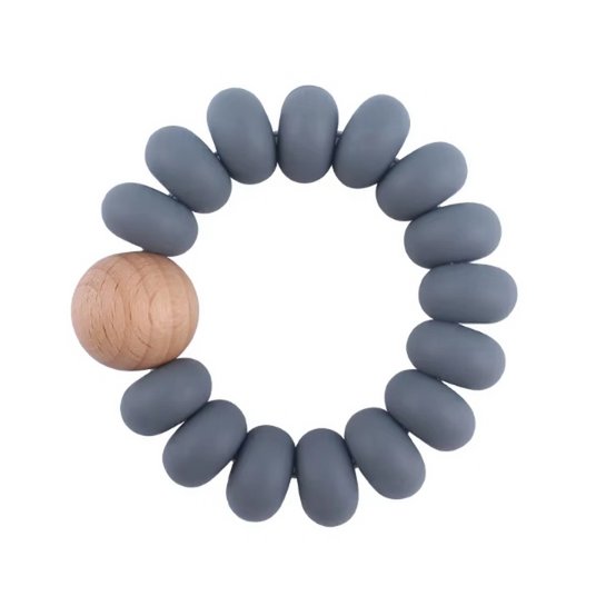 RONDO | Anneau de dentition en silicone et bois pour bébé | PIERRE